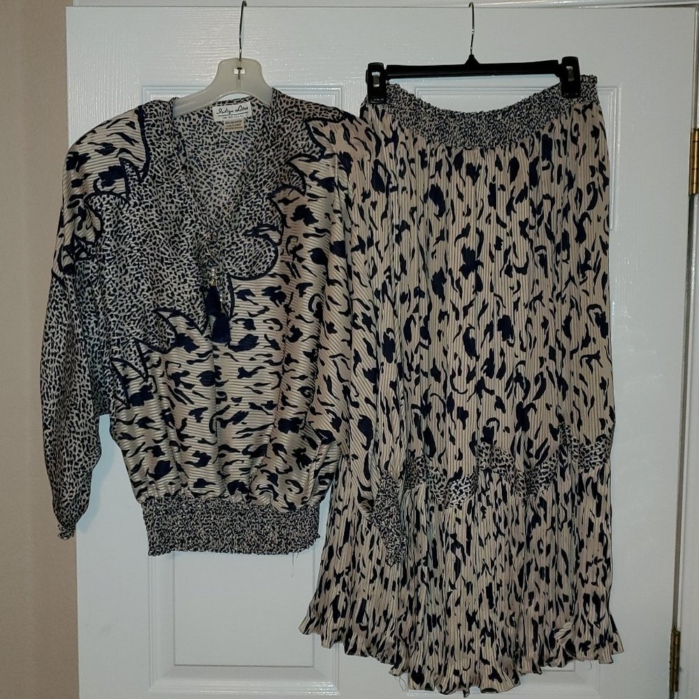 Indigo Lites Blouse and Skirt